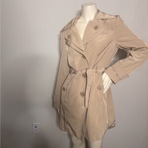 London Fog Womens Double Breasted Trench Coat w/ Waist Belt Size S Khaki NWOT